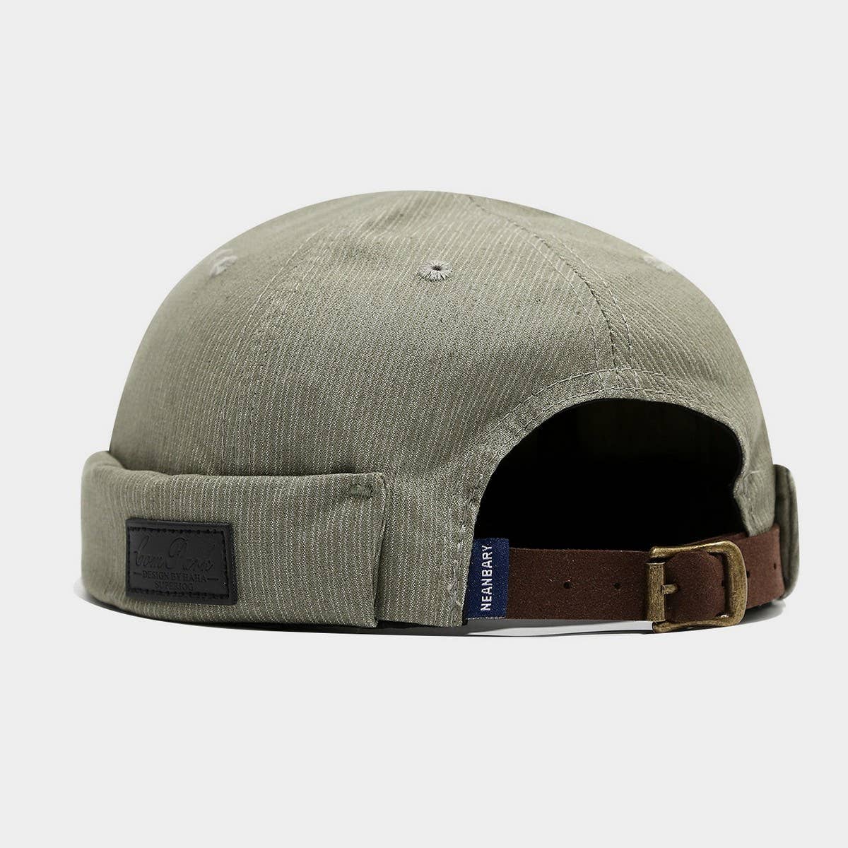 Japanese Style Leather Patch Brimless Cap_Cwah04609