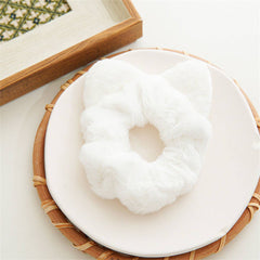 Fuzzy Cat Ears Hair Scrunchies For Winter_Cwaha0375