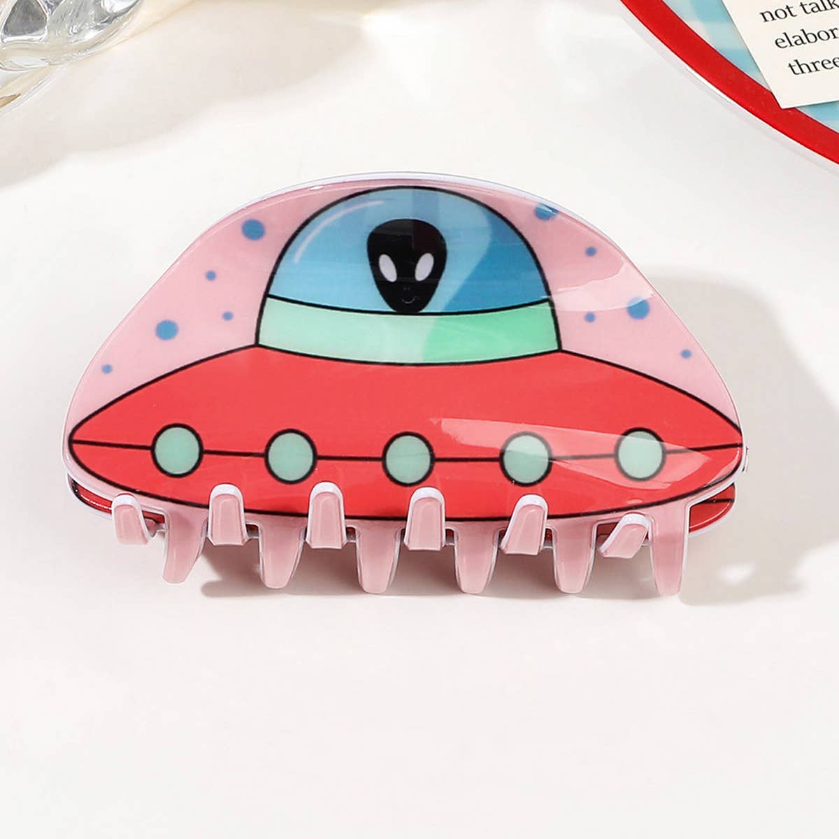 ACRYLIC UFO HAIR CLAW ELEGANT ALIEN SHARK CLIP_CWAHA1637