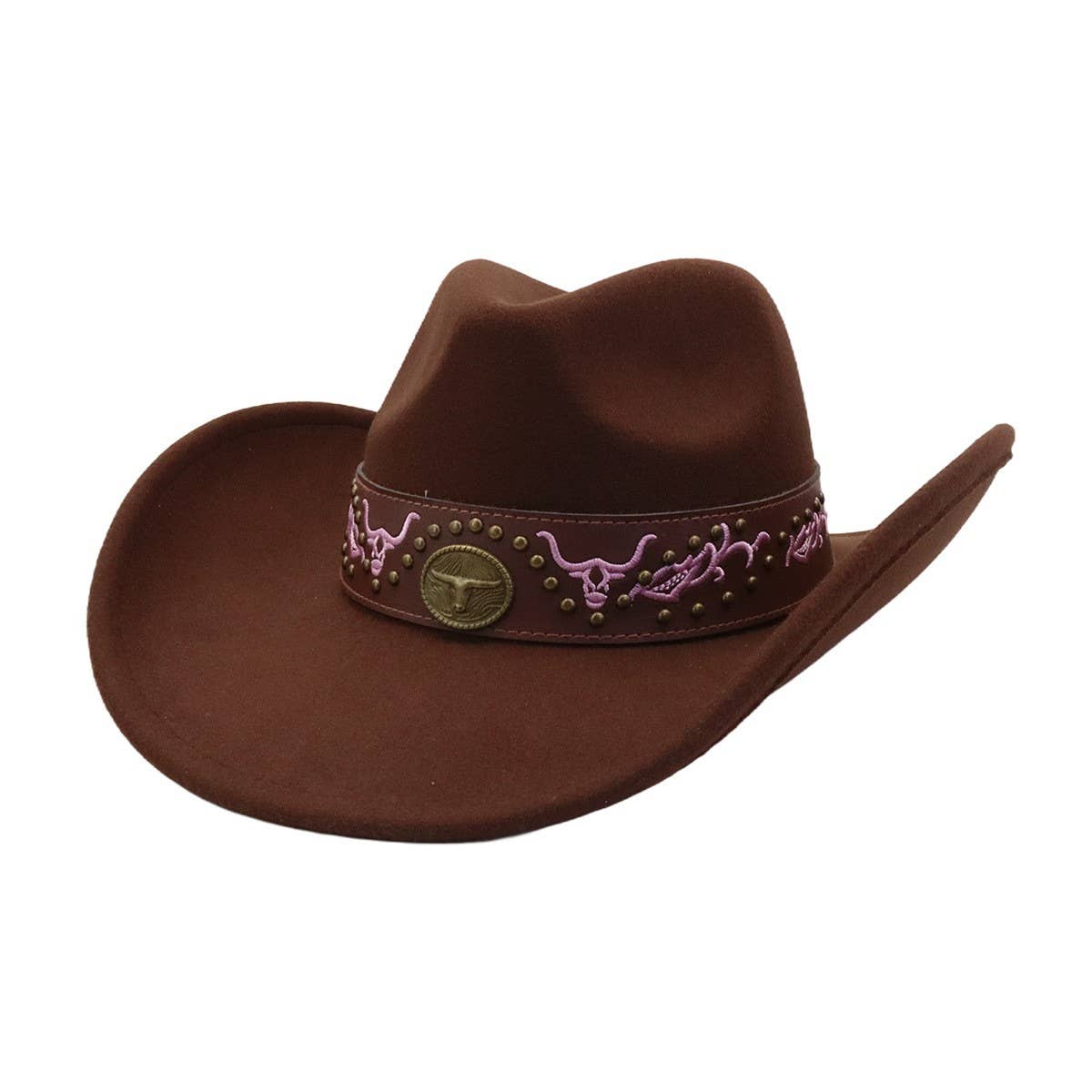 MEN WOMEN FELT FEDORA HAT ETHNIC COWBOY_CWAH04451