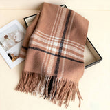 Minimal Plaid Soft Cashmere Feel Winter Scarf_Cwasc03246