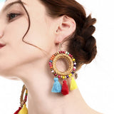 CREATIVE RATTAN TASSEL HAND WOVEN EARRINGS_CWAJE1664