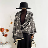 All-Season Warm Shawl Women Thick Poncho Cape_Cwocasl00081