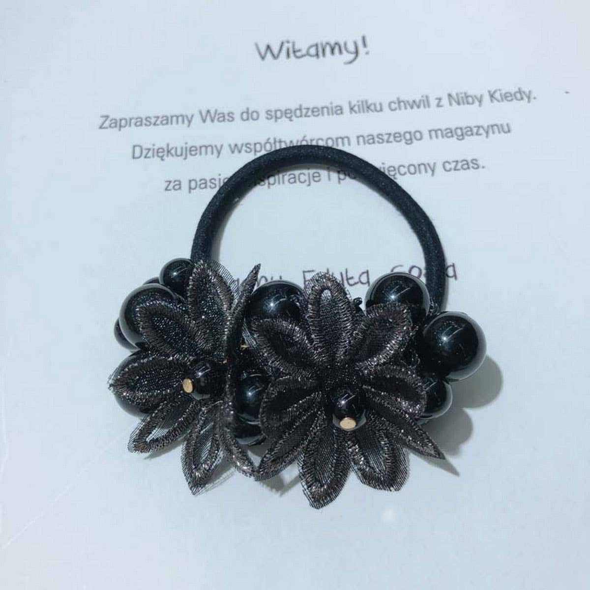 CUTE DAISY PEARL HAIR TIE HANDMADE BRAIDED_CWAHA6880