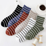NEW ALL MATCH SOLID COLOR STRIPED MID CALF SOCKS_CWMS1401