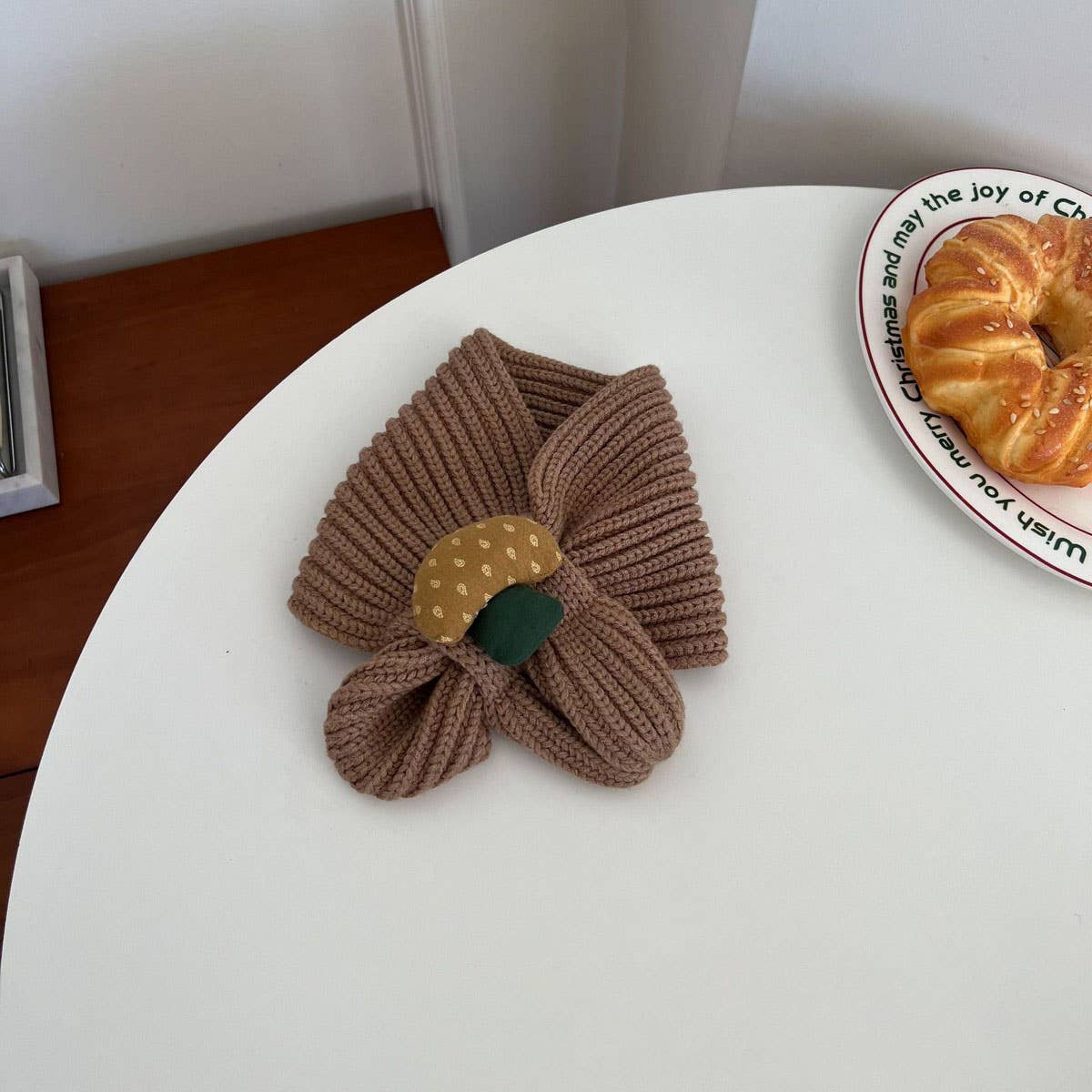 CUTE MUSHROOM KNIT SCARF WINTER WARMTH FOR KIDS_CWASC2085