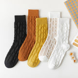 Women Simple Thin And Comfortable Twist Socks_Cwms0467