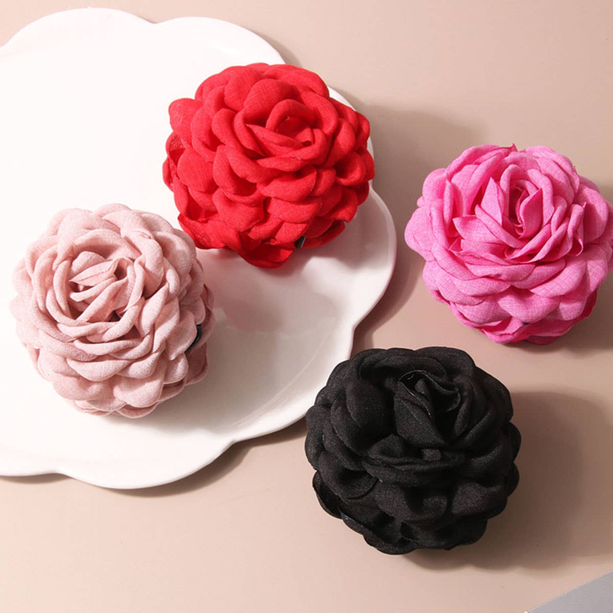 LARGE ROSE HAIR CLAW ELEGANT INS STYLE CLIP_CWAHA1046