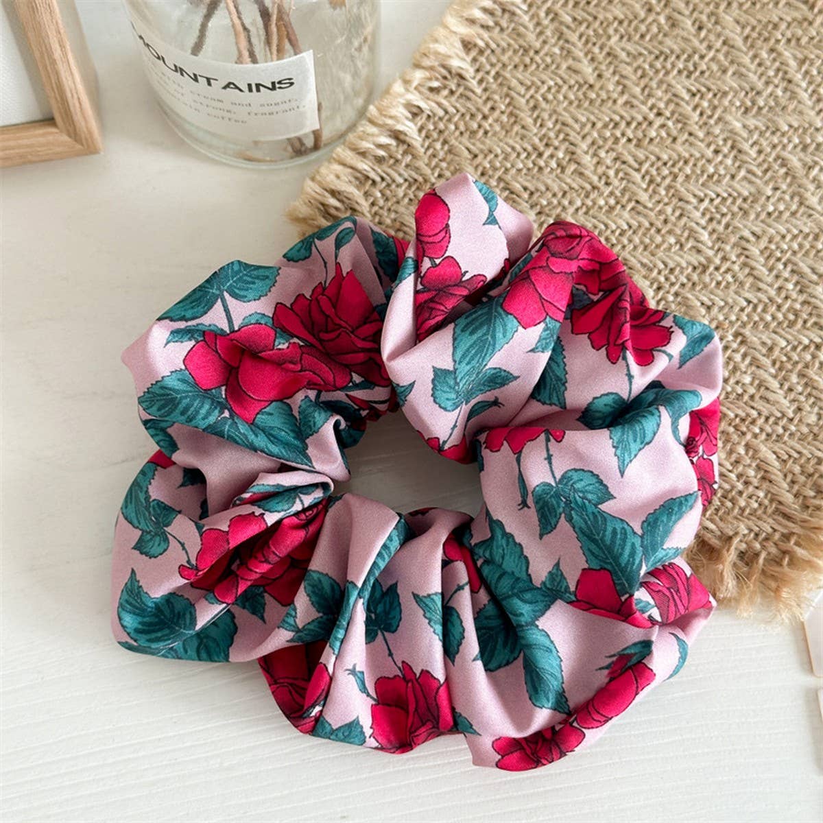 2024 NEW ROSE PRINTED LARGE INTESTINE HAIR TIE_CWAHA2419