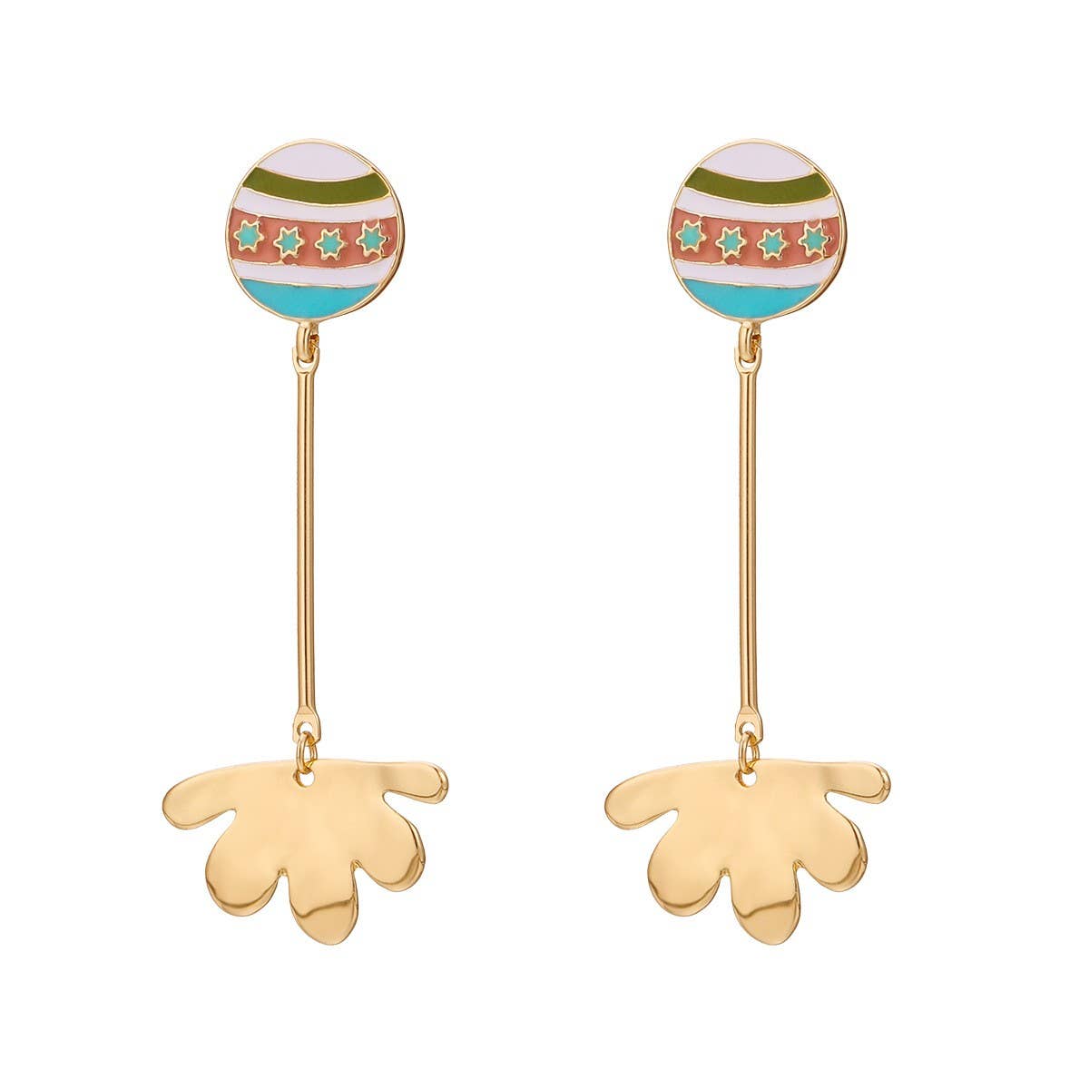 COLORFUL ENAMEL PENDANT NECKLACE EARRINGS SET_CWAJE2916