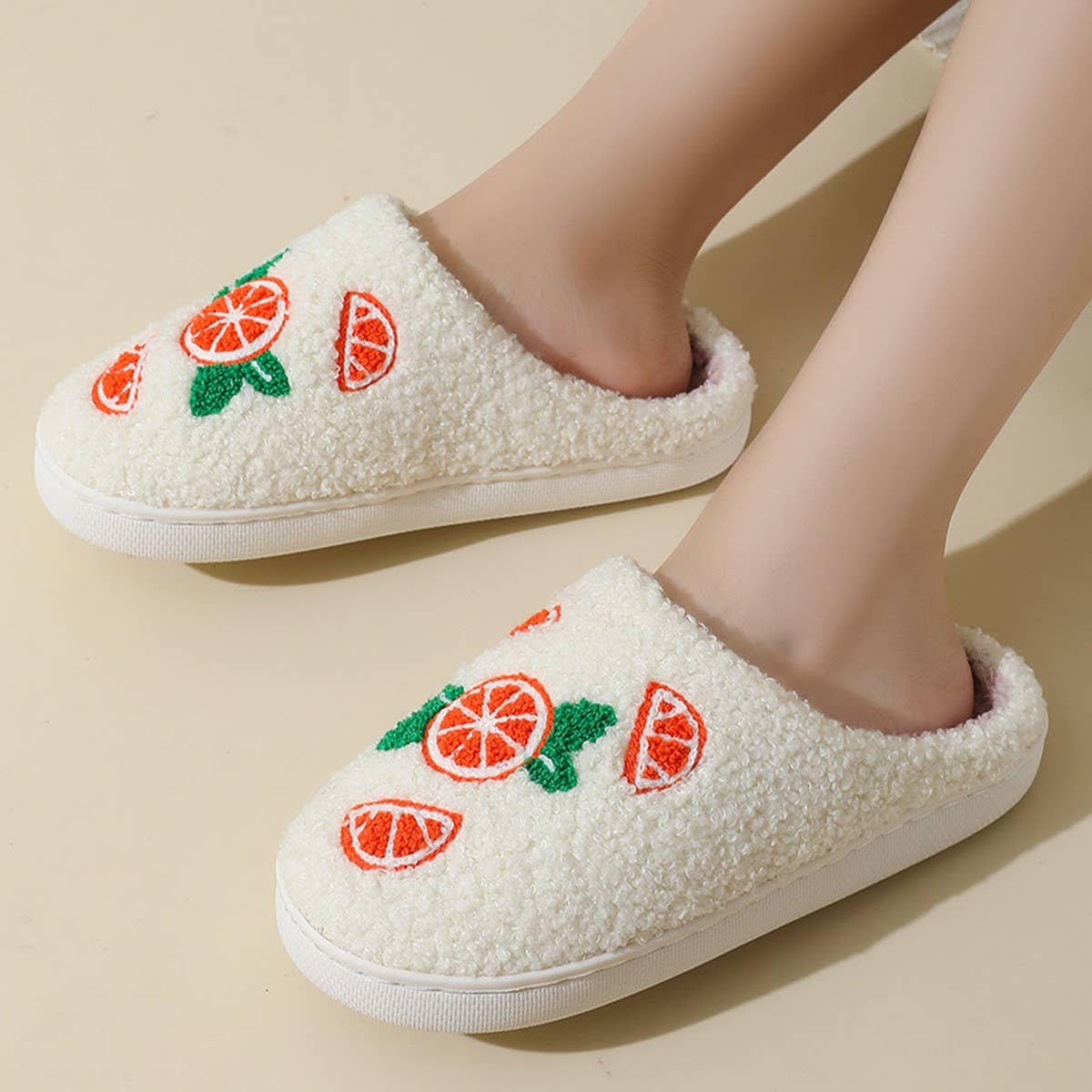 CUTE CARTOON ORANGE WINTER COTTON SLIPPERS_CWMM3069
