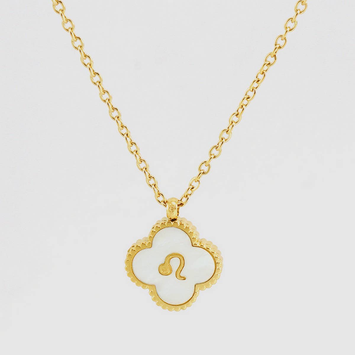 SHELL FOUR LEAF CLOVER CONSTELLATION NECKLACE_CWAJE0688