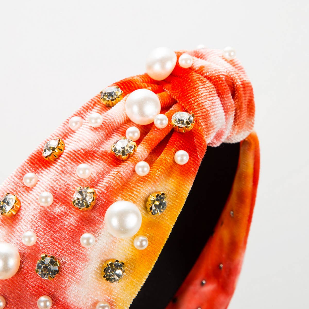 NEW TIE DYE FABRIC PEARL HEADBAND_CWAHA2122