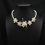 NATURAL FRESHWATER PEARL PETAL NECKLACE_CWAJE3824