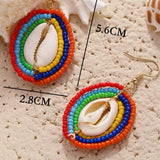 NEW SHELL BEADED PENDANT EARRINGS_CWAJE1555