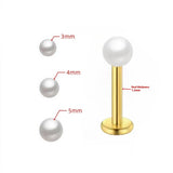 STAINLESS STEEL PEARL LIP BAR PIERCING JEWELRY_CWMM9588