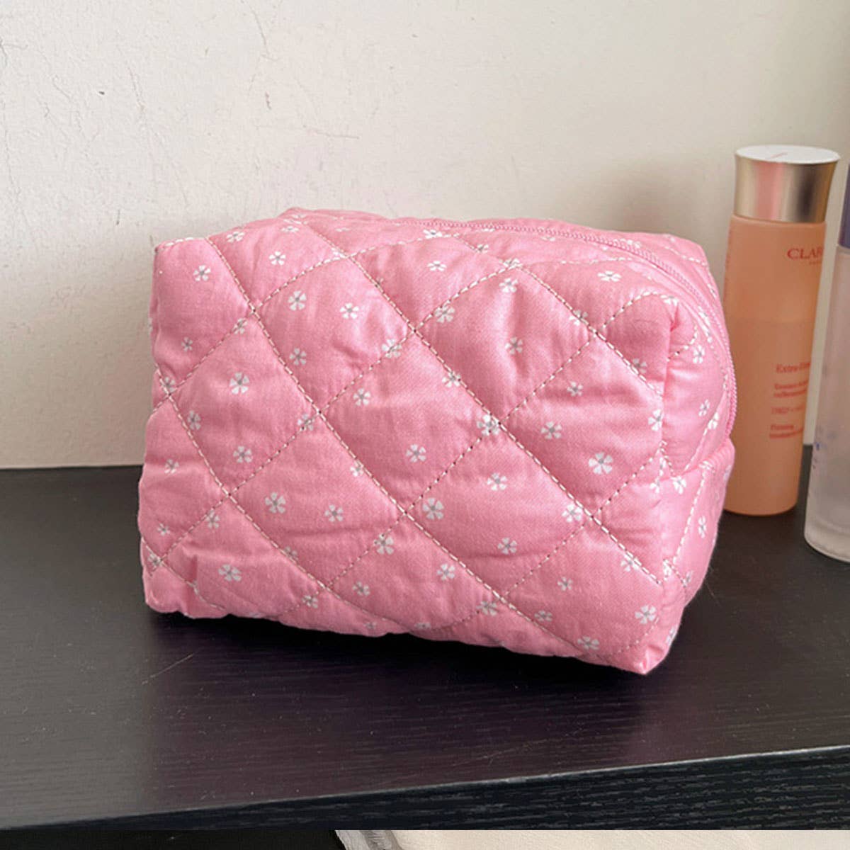 FLORAL COTTON MAKEUP BAG COSMETIC STORAGE POUCH_CWAB4420