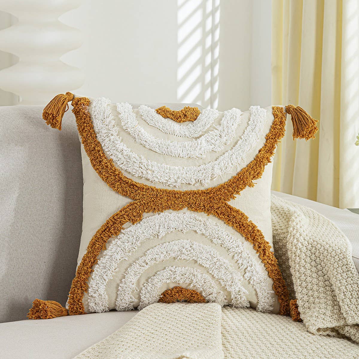 CREAM VINTAGE SOFA PILLOW COVER WAIST CUSHION_CWMM7716