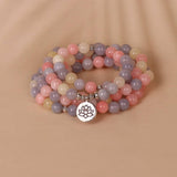 108 LOTUS PENDANT PINK COLOR STONE BEADED BRACELET_CWAJE3948