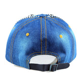 RHINESTONE SKULL DENIM BASEBALL CAP SUN HAT_CWAH1069