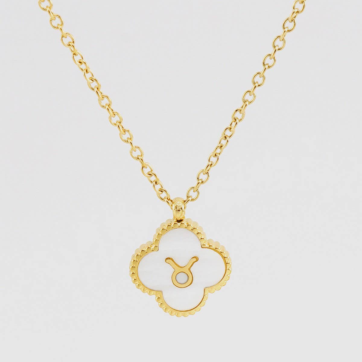 SHELL FOUR LEAF CLOVER CONSTELLATION NECKLACE_CWAJE0688