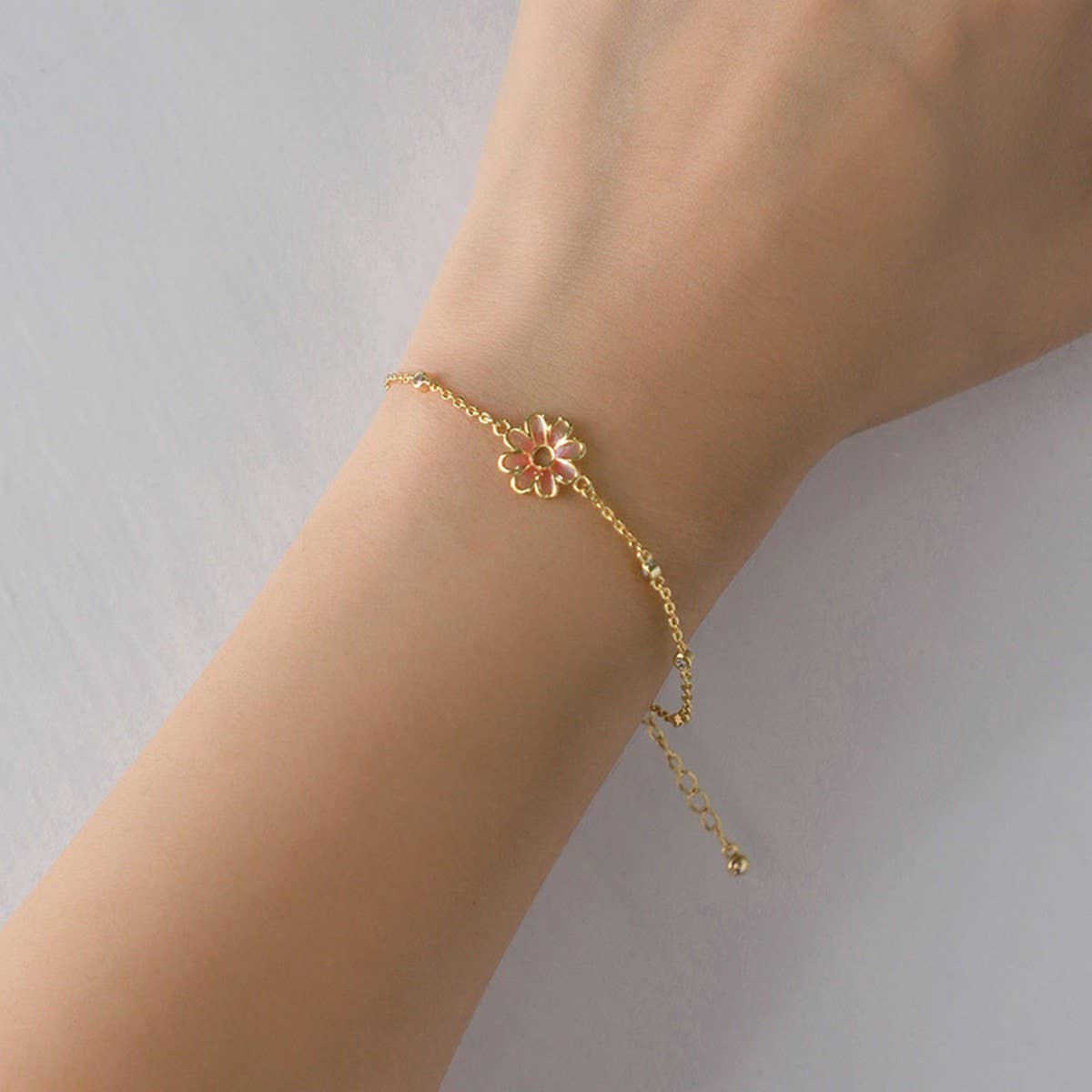 Womens Hollow Flower Handmade Beaded Bracelet