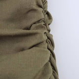 LINEN COLLARED SHORT SLEEVE MIDI DRESS FOR WOMEN_CWDMD5785