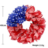 Usa Flag Star Ribbon Wreath For July 4Th Decor_Cwaje05386