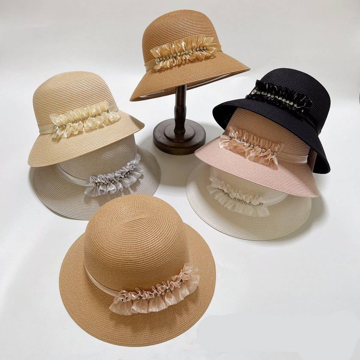 SUMMER ICE LINEN SUN PROTECTION STRAW HAT_CWAH3496