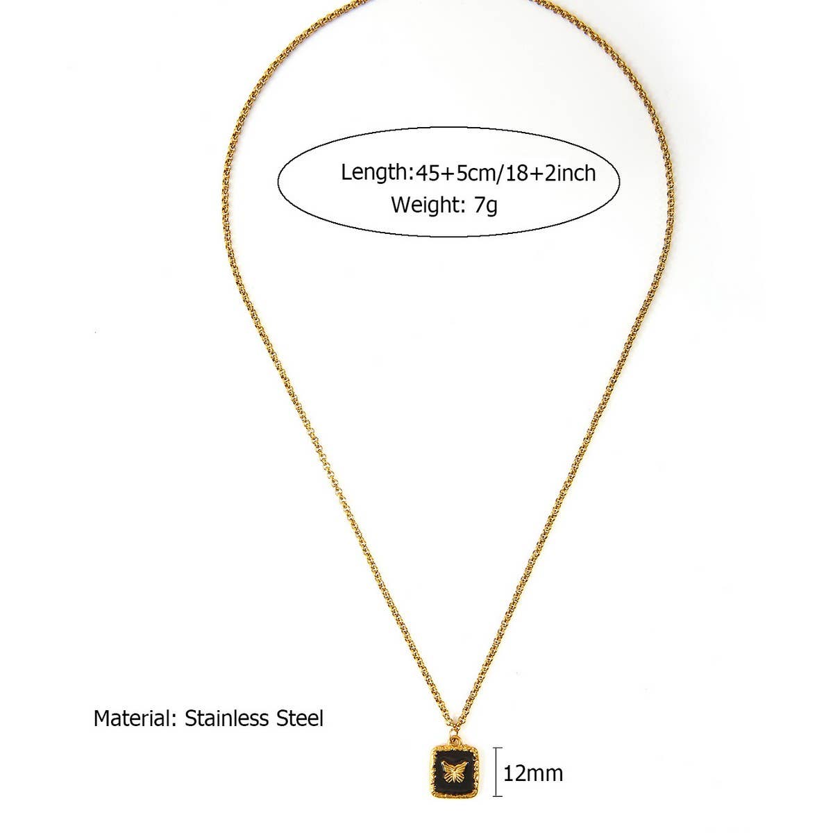 ORIGINAL STEEL NECKLACE WITH OCEAN PENDANT _CWMM8858