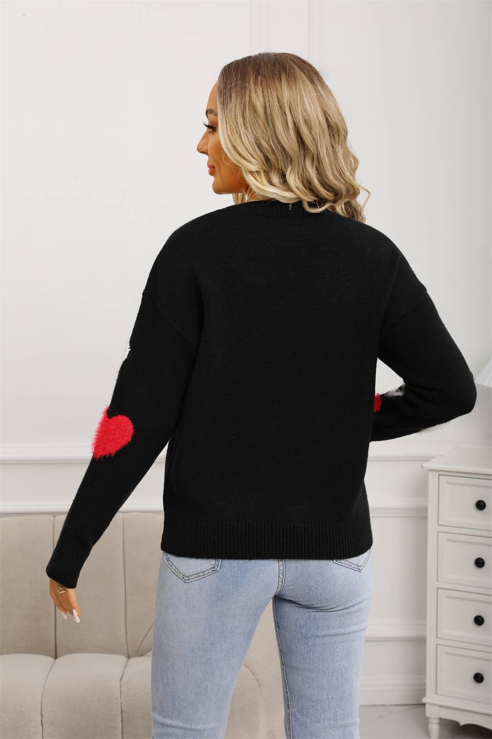Valentines Day Little Hearts Jacquard Sweater