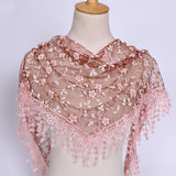 SPRING AND AUTUMN FLORAL HOLLOW LACE TRIANGLE VEIL_CWMM1984