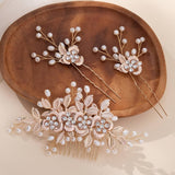 FLOWERS LEAVES PEARLS BRIDAL HAIR ACCESSORIES_CWAHA2778