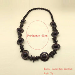 COCONUT WOOD BEAD SINGLE LAYER SWEATER CHAIN_CWMM4925