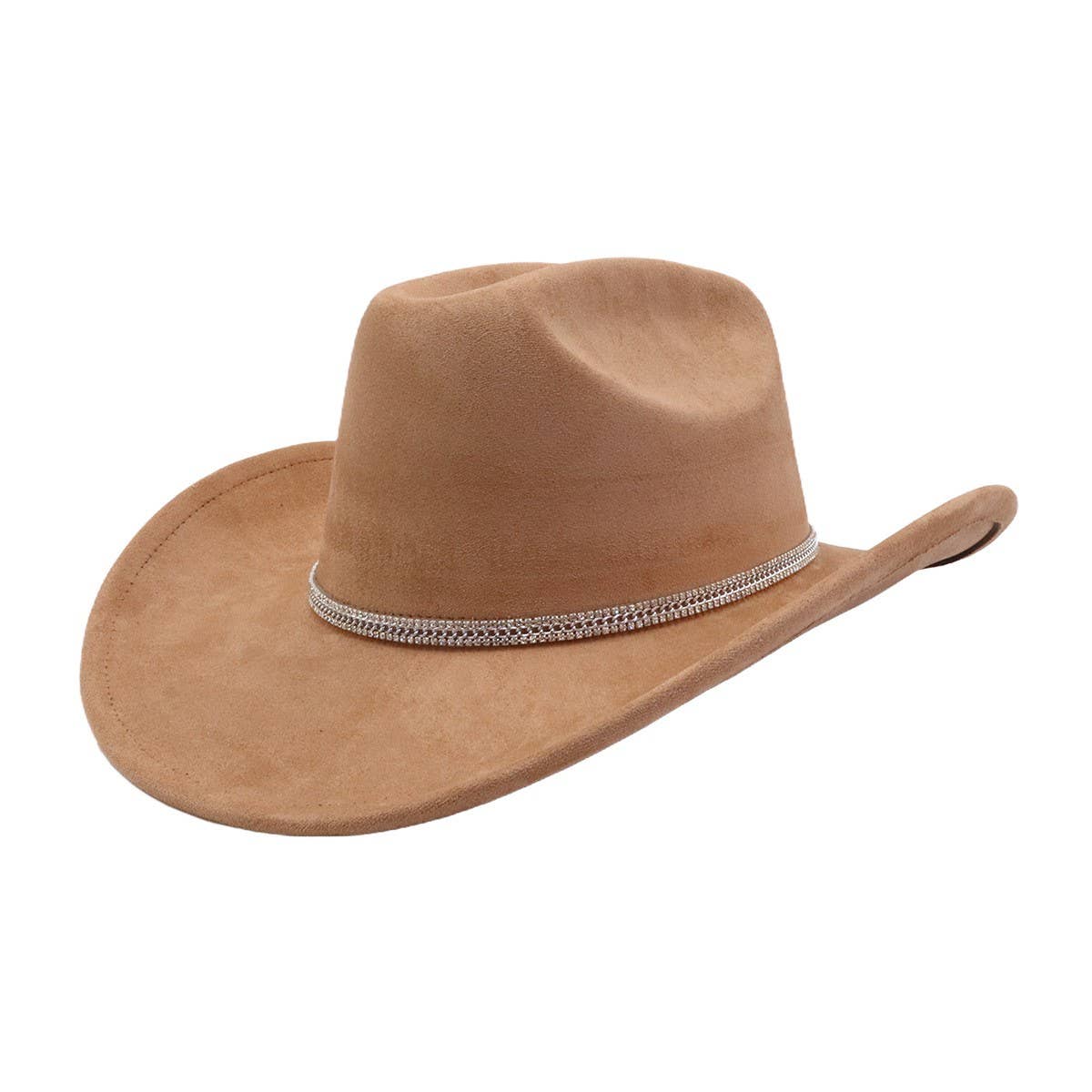 MEN WOMEN SUEDE WESTERN COWBOY FEDORA HAT_CWAH04395