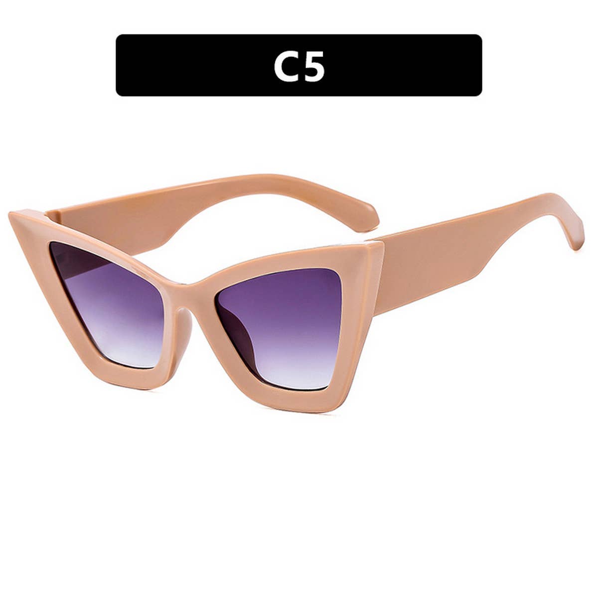 Uv Protection Large Frame Cat Eye Sunglasses_Cwasg0314