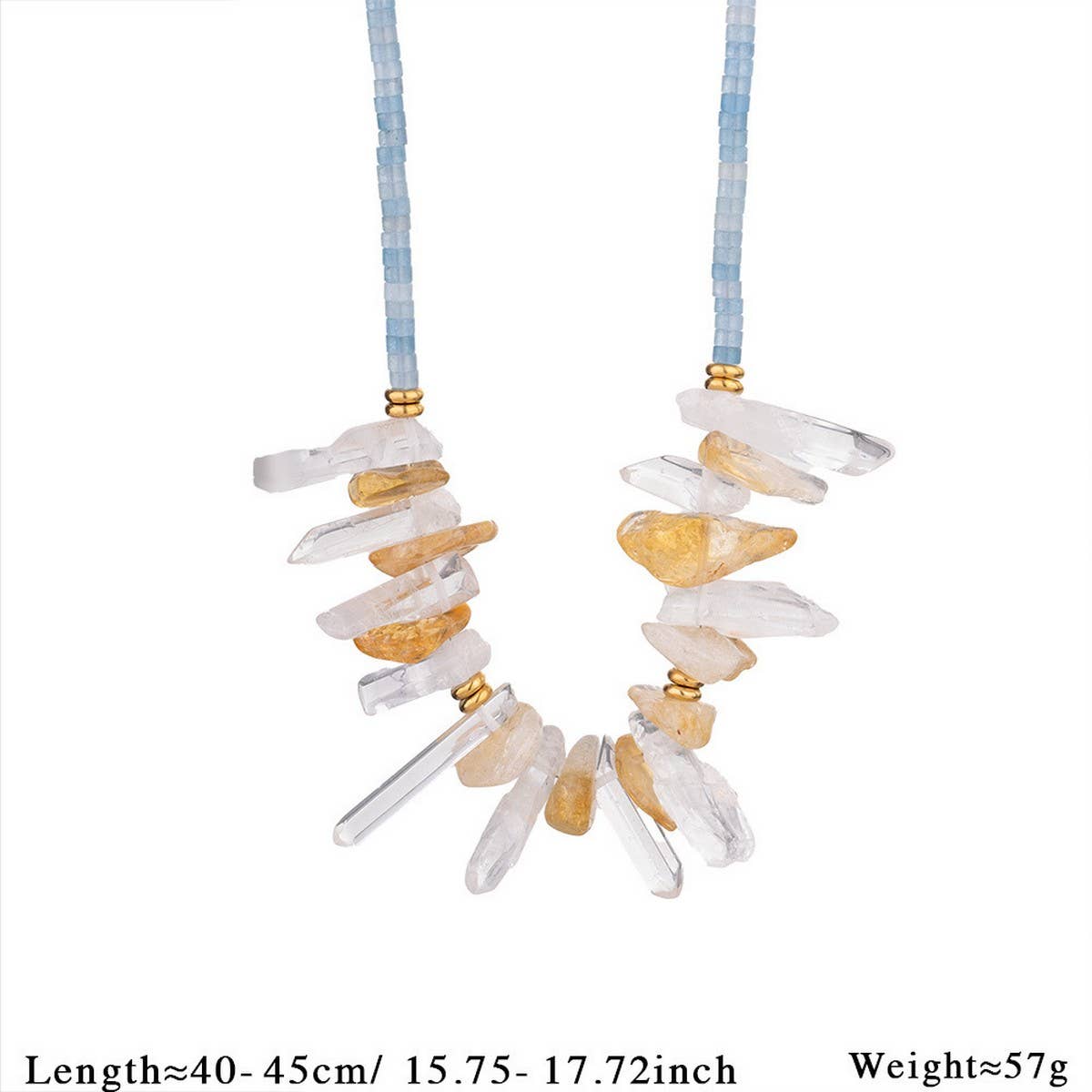 STAINLESS STEEL FISH PEARL NATURAL STONE NECKLACE_CWMM7543