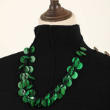 LONG COCONUT SHELL WOOD BEAD VINTAGE NECKLACE_CWMM4401