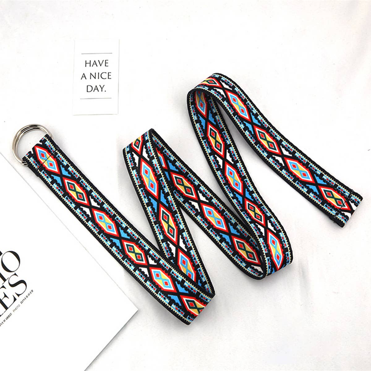 Cwabe0951_Double Buckle Canvas Casual Belt