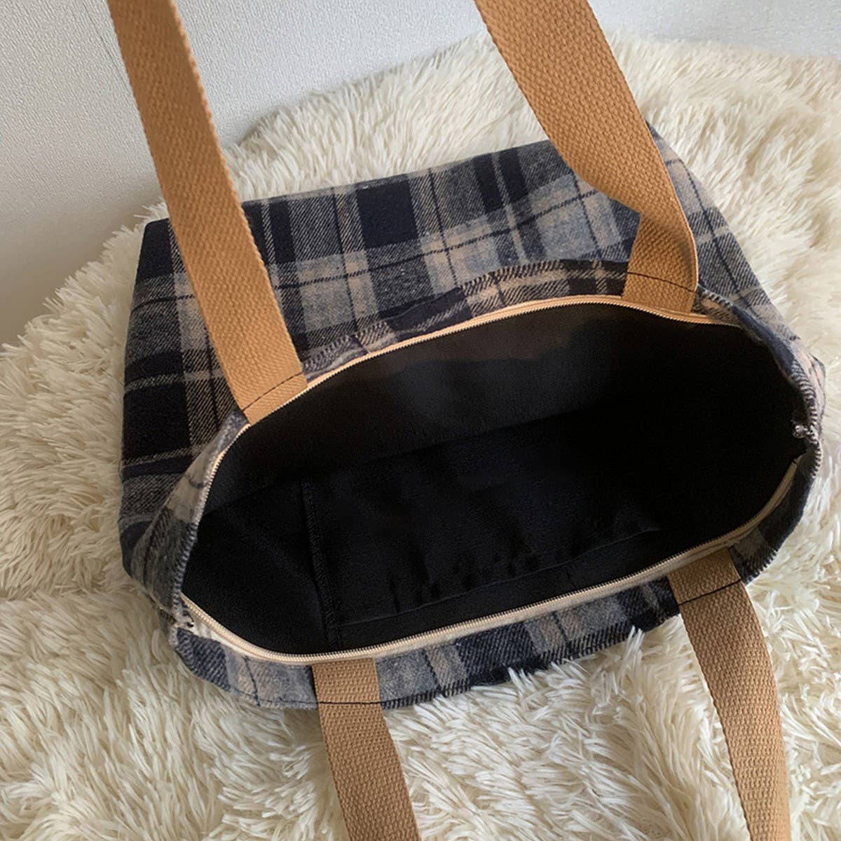 RETRO MIXED COLOR PLAID VERSATILE SHOULDER BAG_CWAB2155