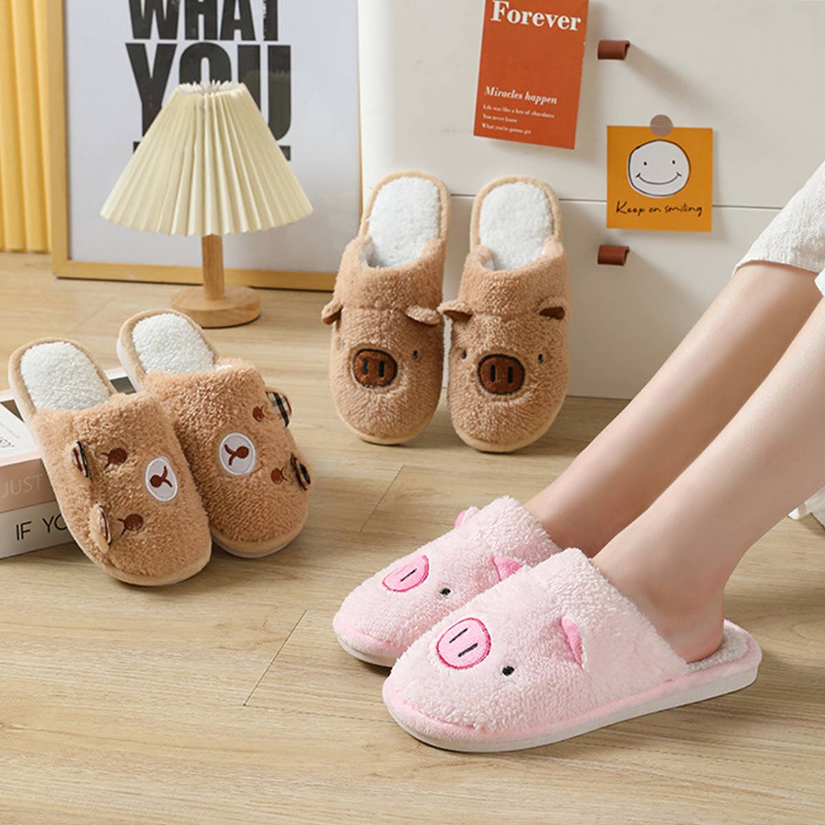 HOUSEHOLD CUTE CARTOON BEAR COTTON SLIPPERS_CWSHS0319