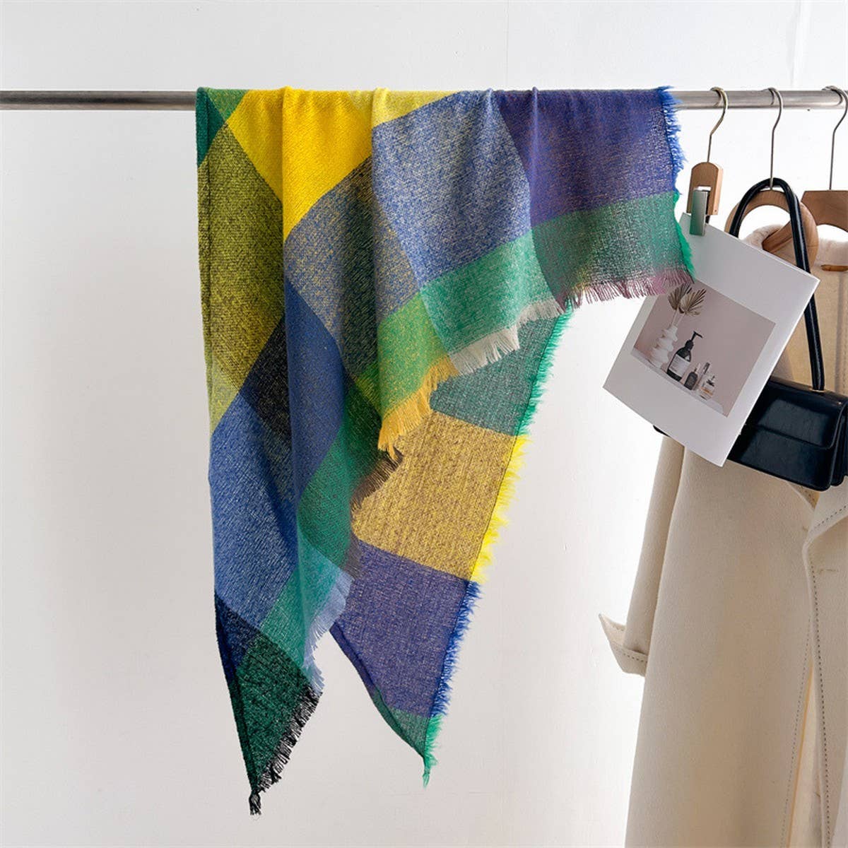 COLORFUL PLAID TASSEL SCARF FOR FALL WINTER_CWASC2764