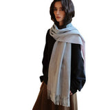 PINK GRADIENT WOOL SCARF WARM REVERSIBLE WINTER_CWASC2376