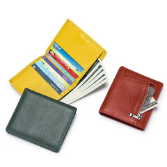 SOFT TOP GRAIN COWHIDE SHORT LEATHER WALLET_CWAB3790