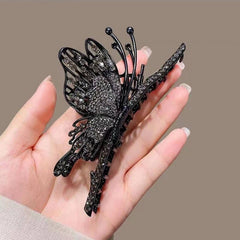 Women Full Diamond Butterfly Shark Hair Clip_Cwaha0537