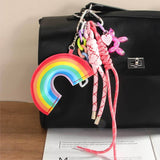 LEATHER RAINBOW PENDANT BOLD BAG KEY CHARM_CWMM7570