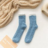 NON SHEDDING THICK SOLID COLOR MID TUBE SOCKS_CWMS0972