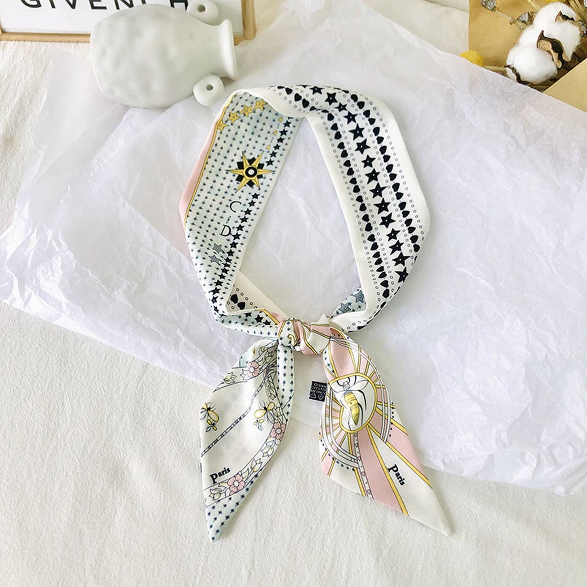 MYSTIC TAROT PATTERN LONG RIBBON NECK HAIR TIE_CWASC0745