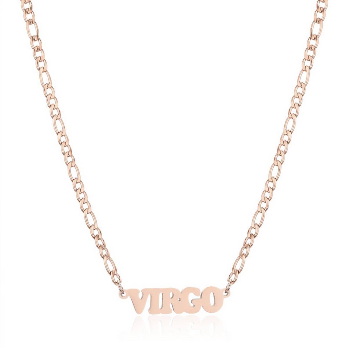 SIMPLE TWELVE ZODIAC STAINLESS STEEL GOLD NECKLACE_CWMM2726