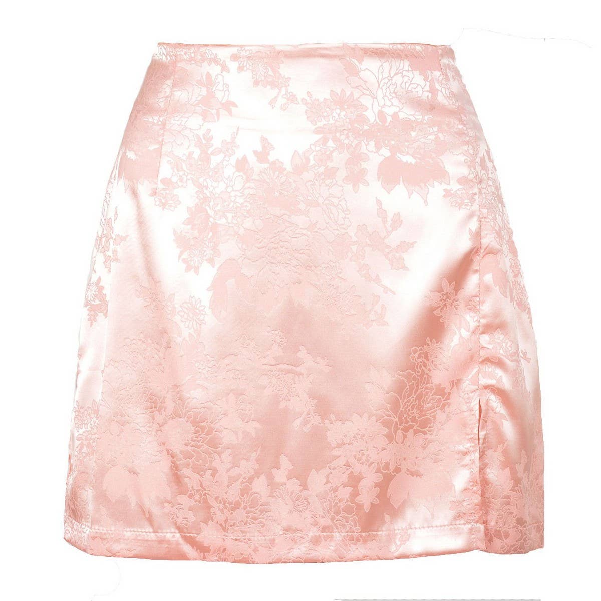 SLIT SHORT SKIRT SEXY JACQUARD SATIN ZIPPER SKIRT_CWAB4805